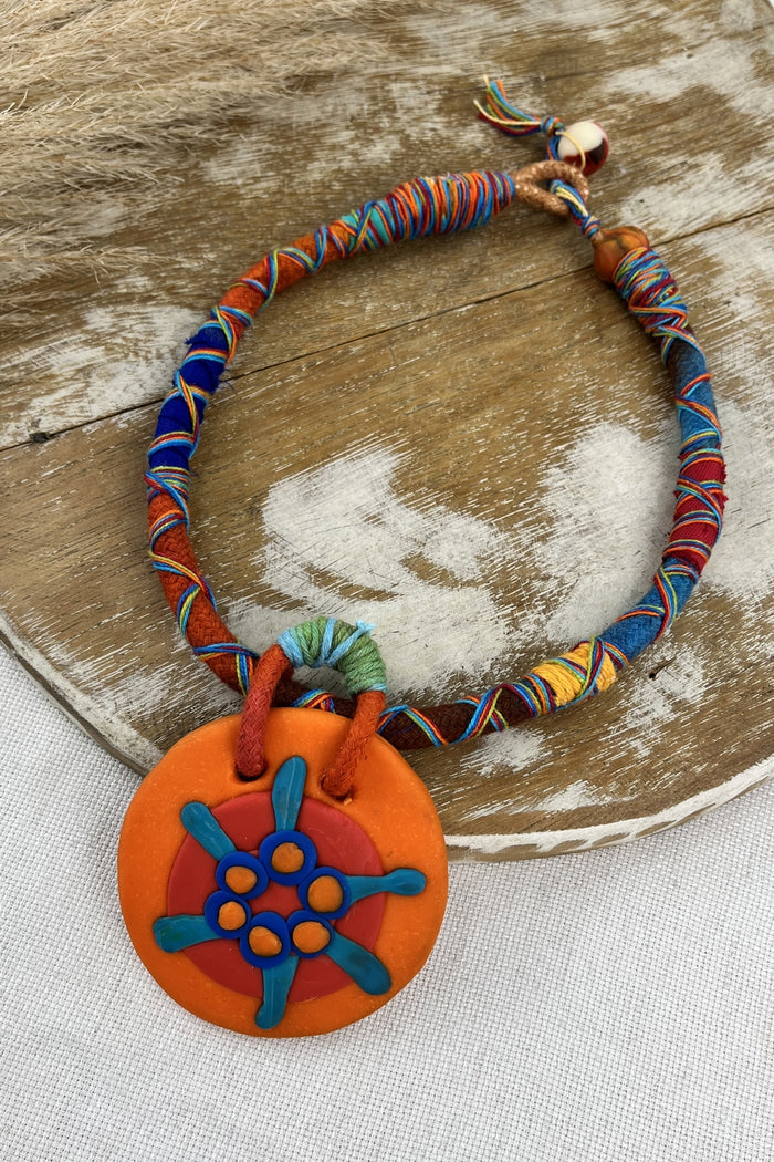 Handmade Necklace with Colorful Yacamim Ropes #250