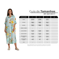 Chemise Midi Ampla Estampada Azul Claro Yacamim N1