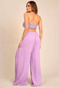 Yacamim Lilac G3 Palazzo Pants with Pleated Details