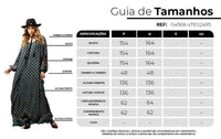 Yacamim D26 Printed Black Long Dress with Puffy Long Sleeves