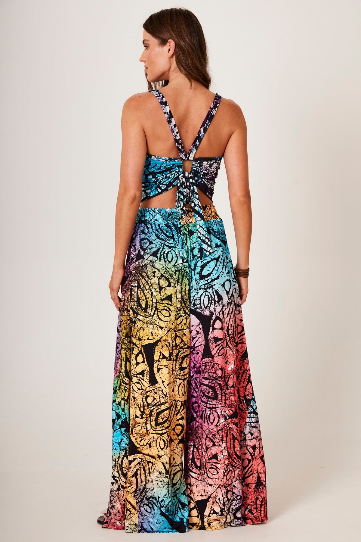 Yacamim G8 Digital Batik Print Knit Palazzo Pants