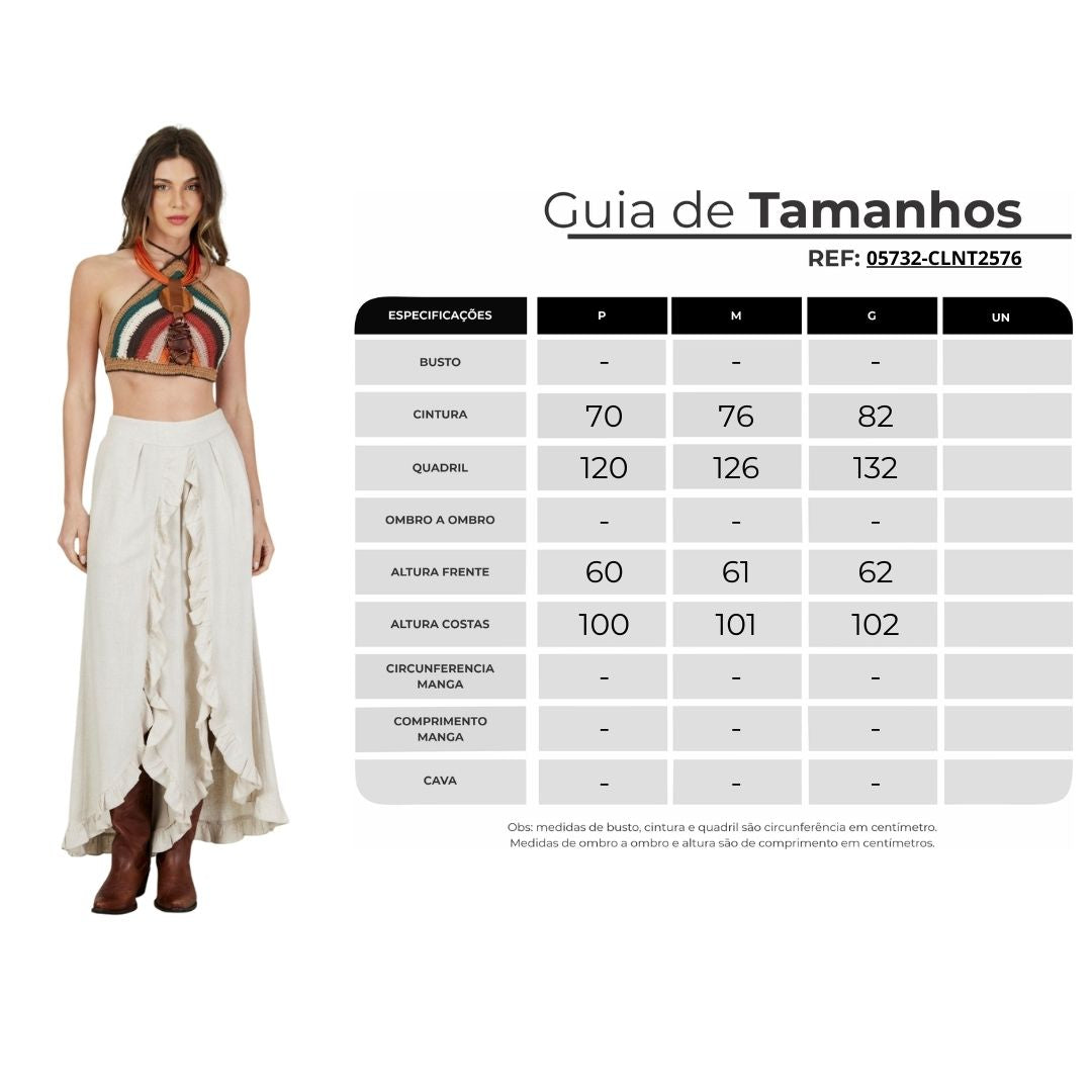 Yacamim Women's Beige Viscose-Linen Tiered Ruffle Pants G2
