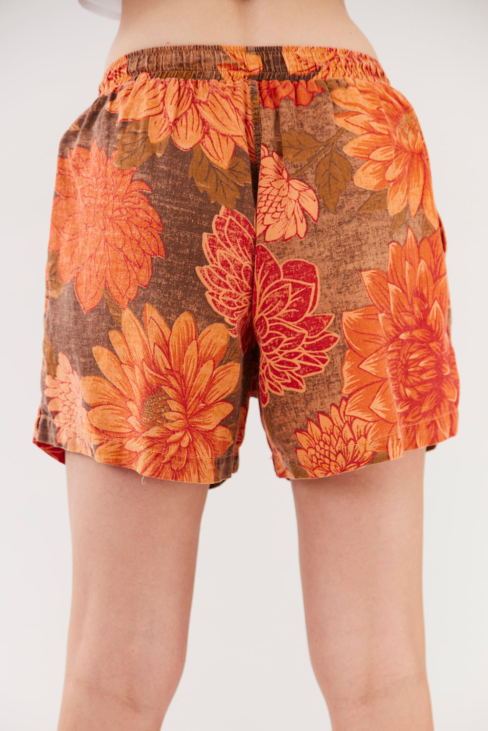Paraty 100% Cotton Orange Printed Yacamim Shorts R3