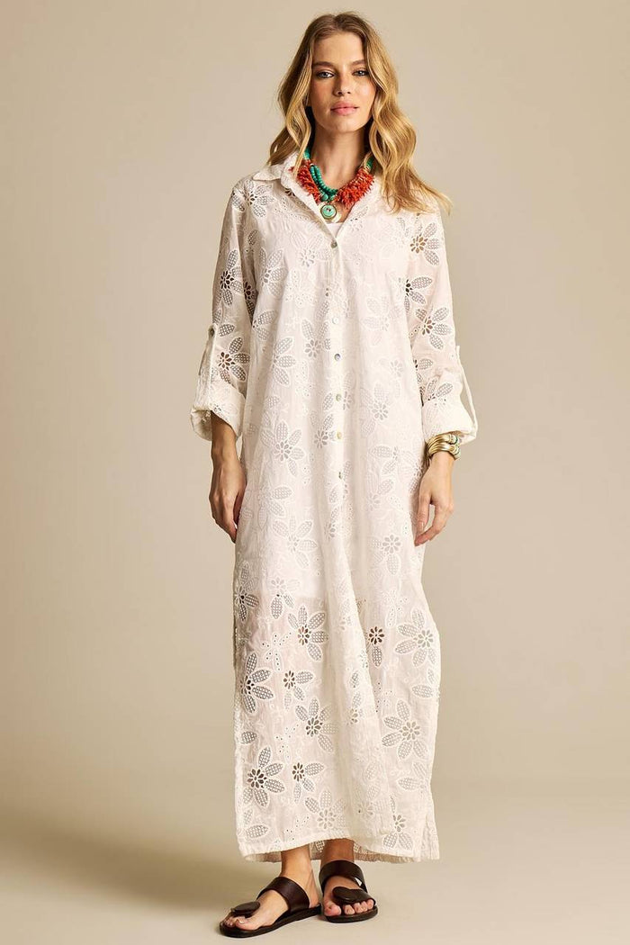 White Broderie Long Chemise Yacamim N4