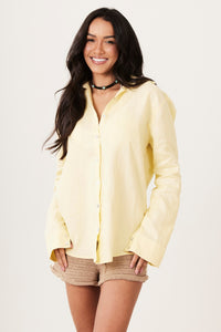 100% Linen Cambric Yellow Yacamim Shirt A1/2