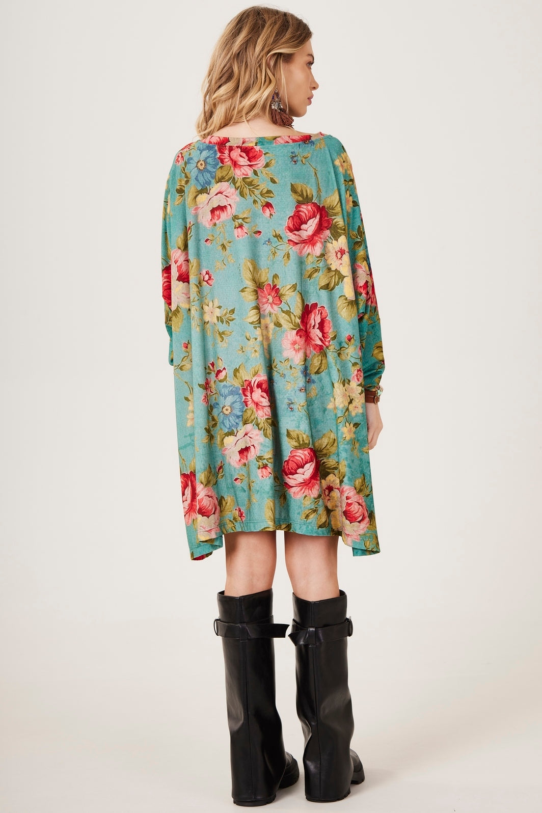 Loose Tunic With Studs Exclusive Green Leopard Print Yacamim S1