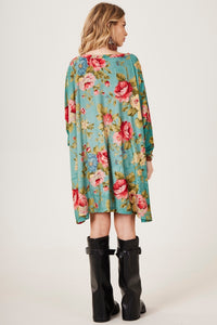 Loose Tunic With Studs Exclusive Green Leopard Print Yacamim S1
