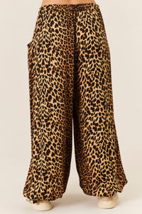 Calça Cintura Baixa Com Cordão Animal Print Yacamim H5