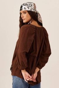 Yacamim Brown Marrakesh Gauze Shirt A19