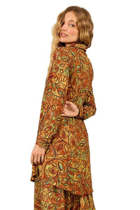 Yacamim Printed Short Shirt with Extended Back