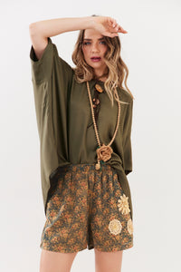 Yacamim B31 Loose Moss Green Tunic