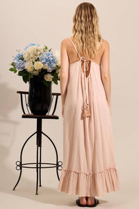 Yacamim Beige Mullet Dress with Adjustable Straps E8