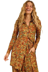 Yacamim Printed Short Shirt with Extended Back