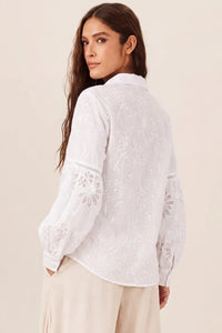 Camisa Broderie Com Entremeios Branca Yacamim A9