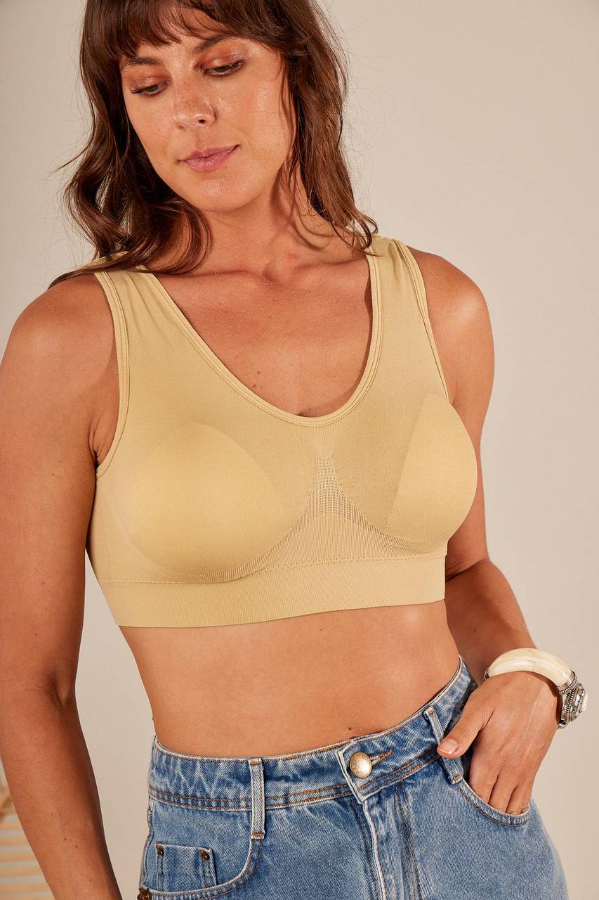Yacamim Beige Top with Removable Cups