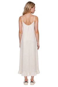 Vestido Mullet Com Babados Bege Nature Yacamim D12