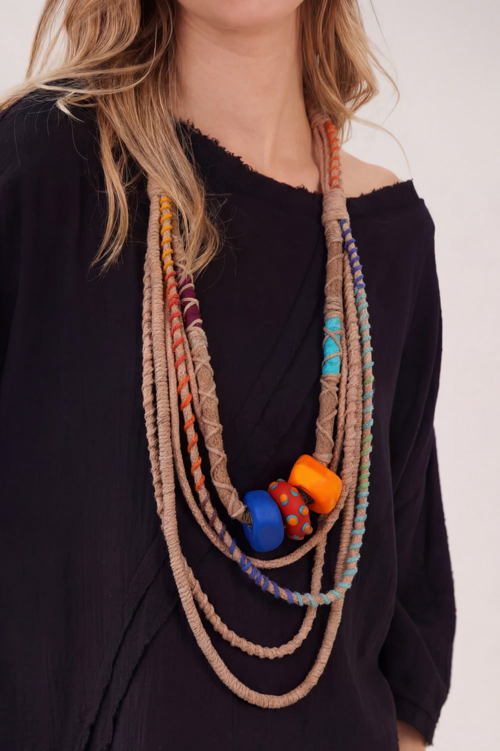 Handmade Yacamim Colorful Rope Necklace #993