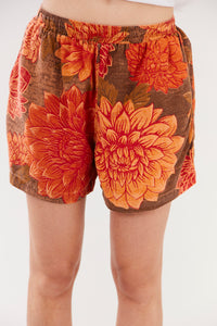 Paraty 100% Cotton Orange Printed Yacamim Shorts R3