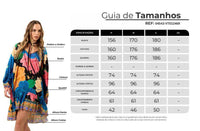 Yacamim Blue Printed Short Dress With Puffy Long Sleeves