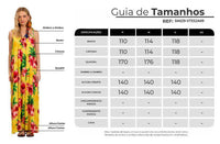 Yacamim E11 Yellow Printed Long Dress with Tie Straps