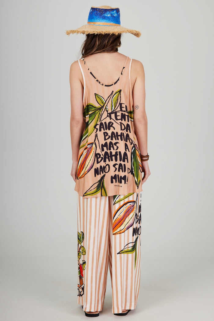 Cacao Palazzo Pants Bahêa Collection Yacamim Q9