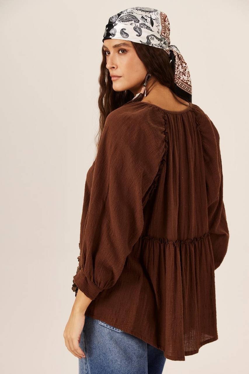 Yacamim Brown Marrakesh Gauze Shirt A19