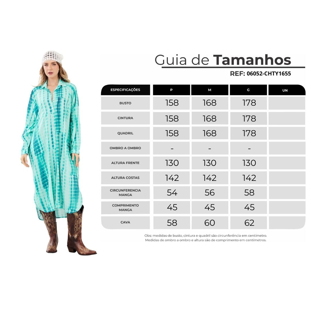 Chemise Midi Verde Tie Dye Digital Yacamim L1
