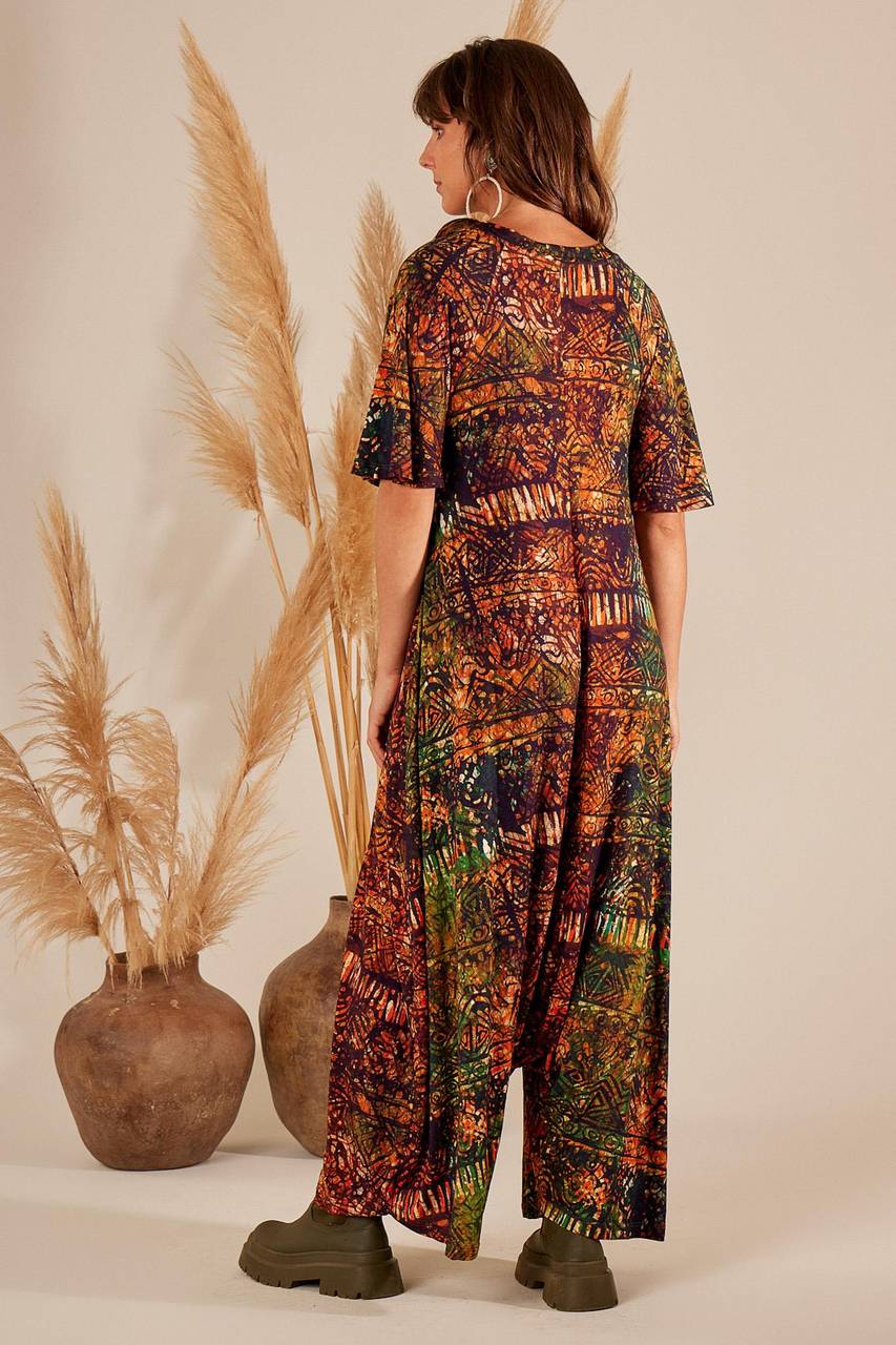 Yacamim Digital Batik Print Harem Jumpsuit