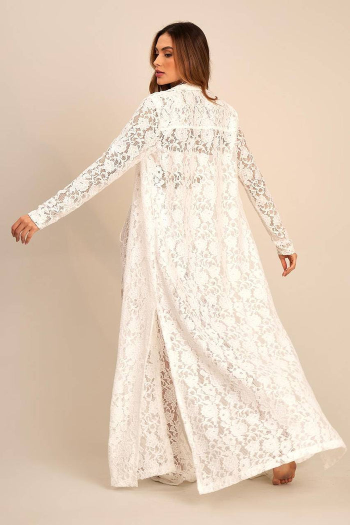 Yacamim White Long Lace Chemise