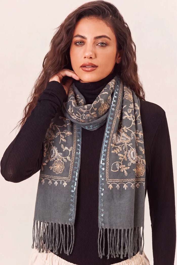 Cachecol Cashmere Cinza Yacamim #1189