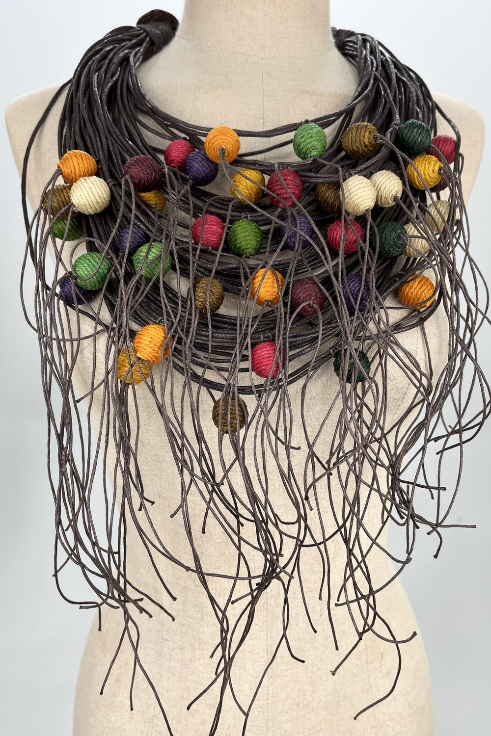 Handcrafted Nest Necklace with Colorful Resin Beads Yacamim #170