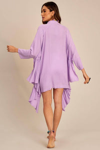 Yacamim B3 Lilac Ruffled Side Wide Shirt