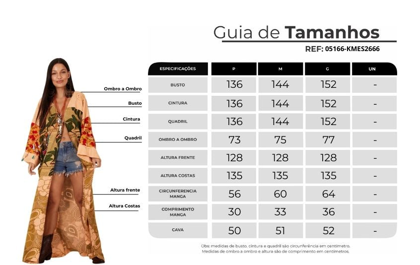 Kimono Longo Laranja Patchwork Yacamim J10