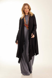Black Yacamim J8 Asymmetrical Cardigan