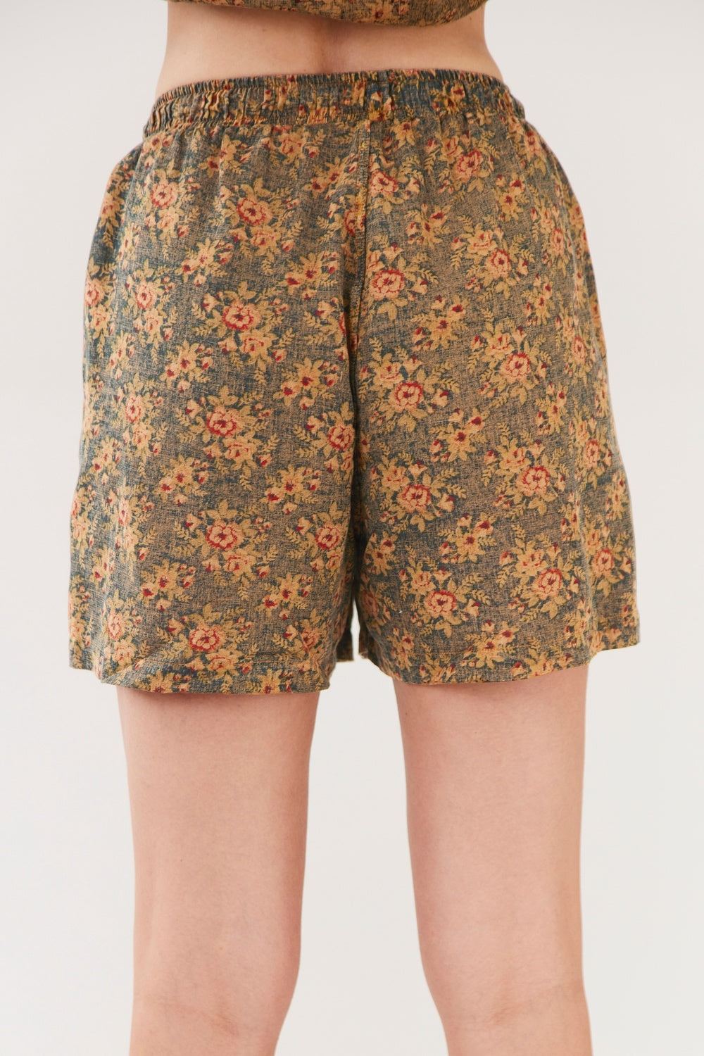 Yacamim Green Floral 100% Cotton Paraty Shorts R4