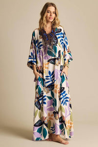 Yacamim J5 Flowy Printed Long Kaftan