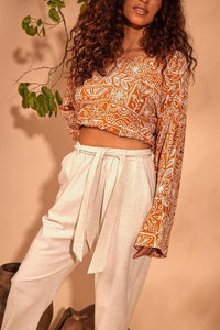 Yacamim Beige Nature Trousers with Belt