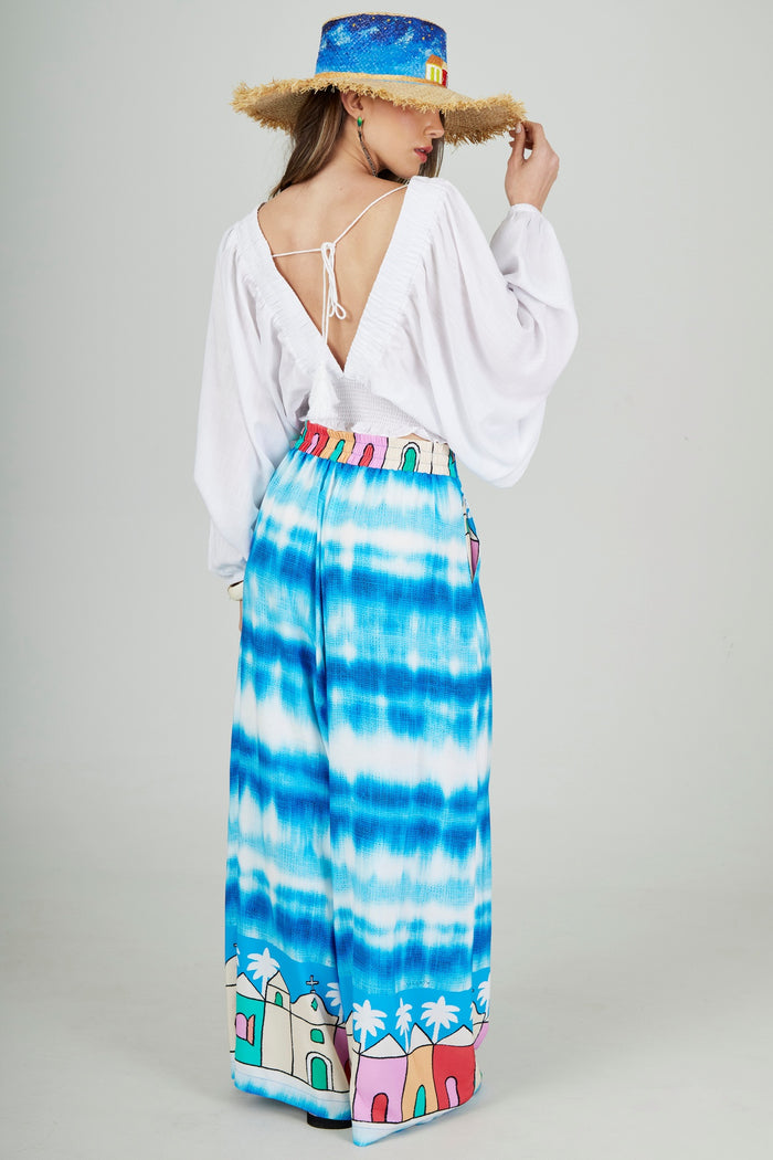 Oxente Sarouel Wide-Leg Trousers Bahêa Yacamim Q2 Collection