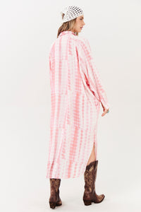 Yacamim M8 Pink Digital Tie-Dye Midi Shirt