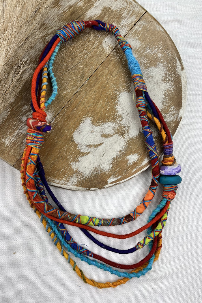 Handcrafted Colorful Cord Necklace Yacamim #207