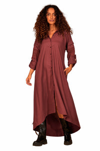 Yacamim Wine Mullet Shirt with Lace