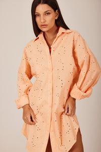 Classic Broderie Extended Chemise Light Orange Yacamim M5
