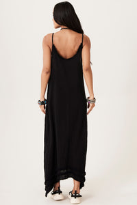 Yacamim E6 Marrakesh Black Gauze Midi Dress