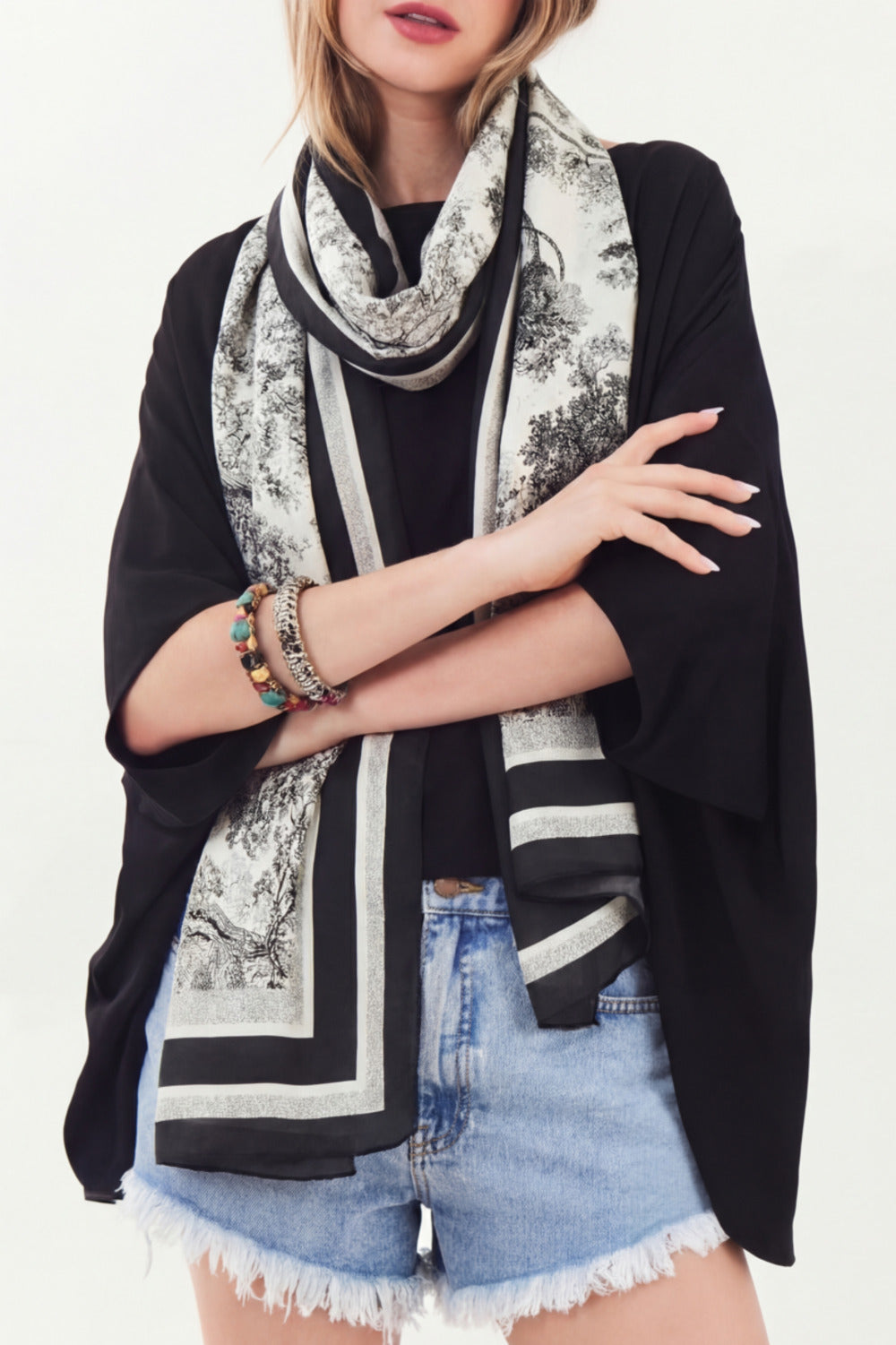 Yacamim#882 Printed Rectangular Scarf