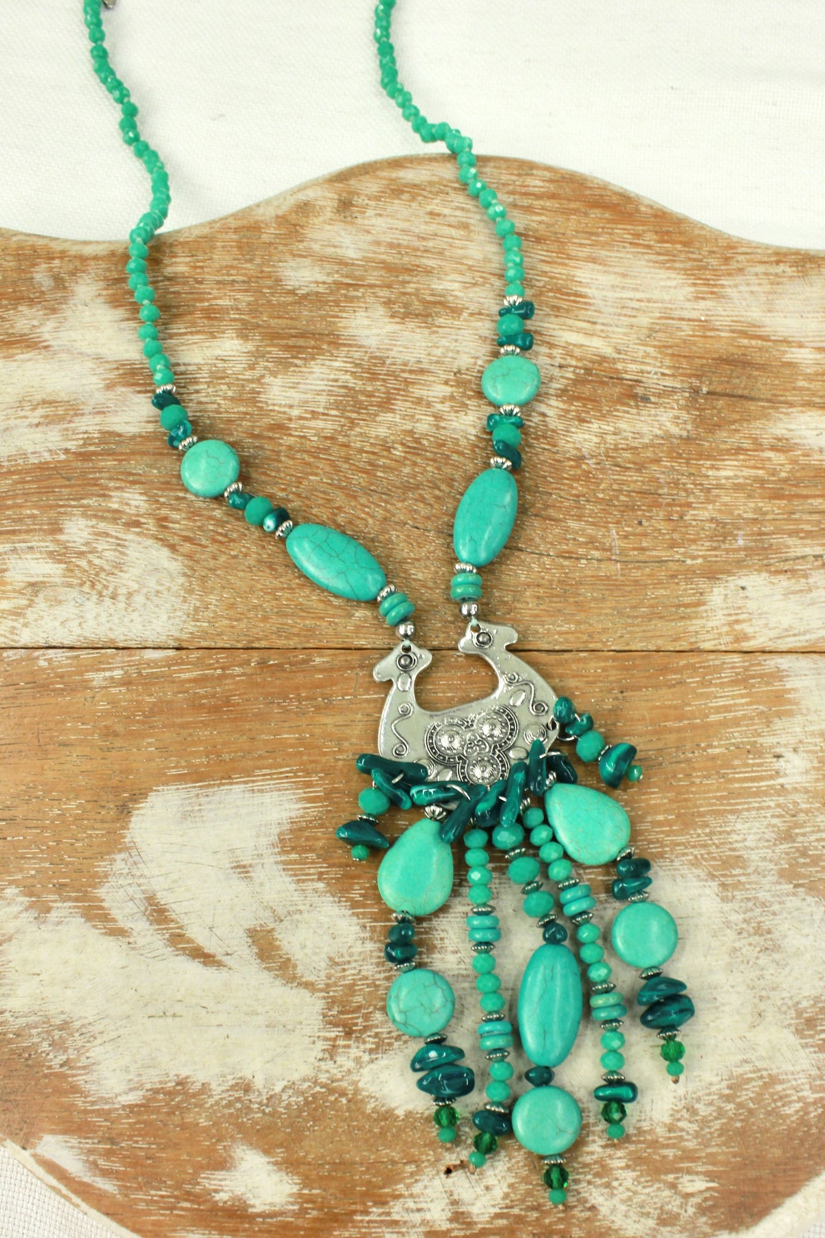 Handmade Necklace with Yacamim Stone Pendants #349