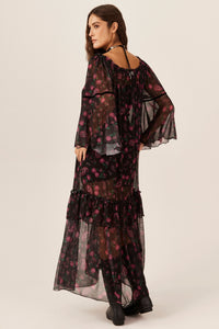 Yacamim E5 Gypsy Long Dress with Paisley Tulle