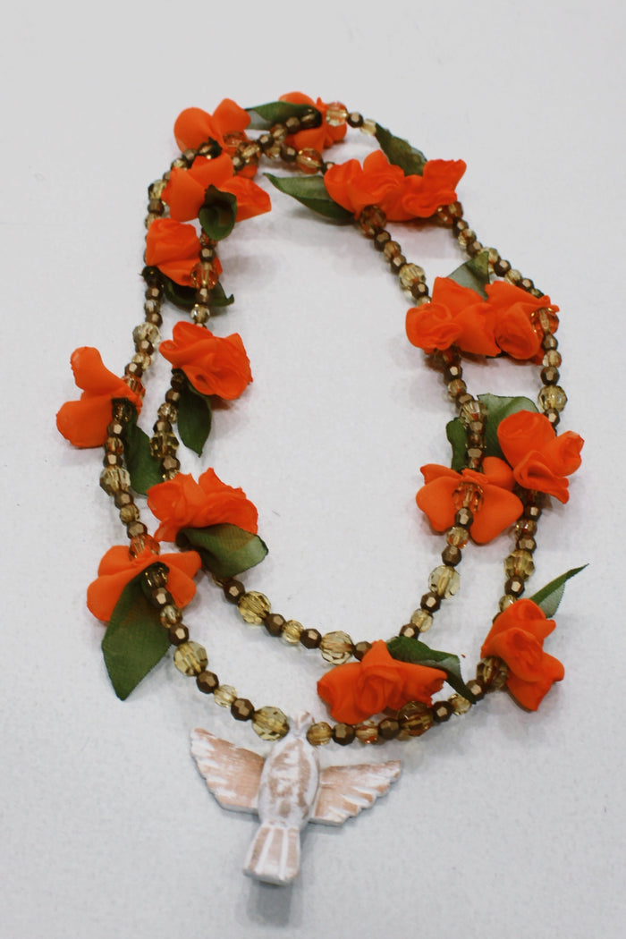 Holy Spirit Necklace Orange Flowers Yacamim #640