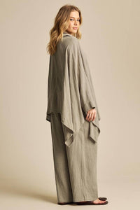 Yacamim Green Wide Leg Pants With Drawstring
