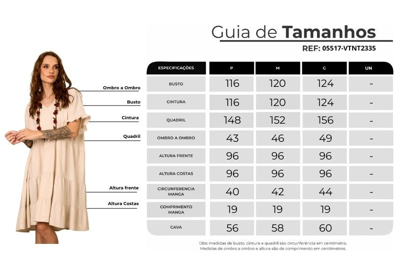 Vestido Curto Bege Nature Viscolinho Yacamim C27