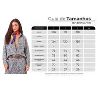 Casaco Jeans Com Botões Em Ouro Velho Azul Estampa Floral Yacamim A16